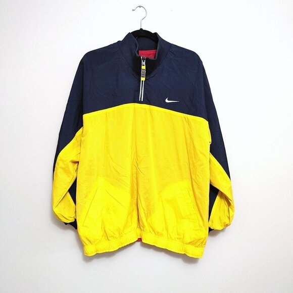 Nike 90s Vintage 1/4 Zip Reversible Nylon  Jacket Boys Size XL (18-20) Mock Neck - Picture 1 of 4